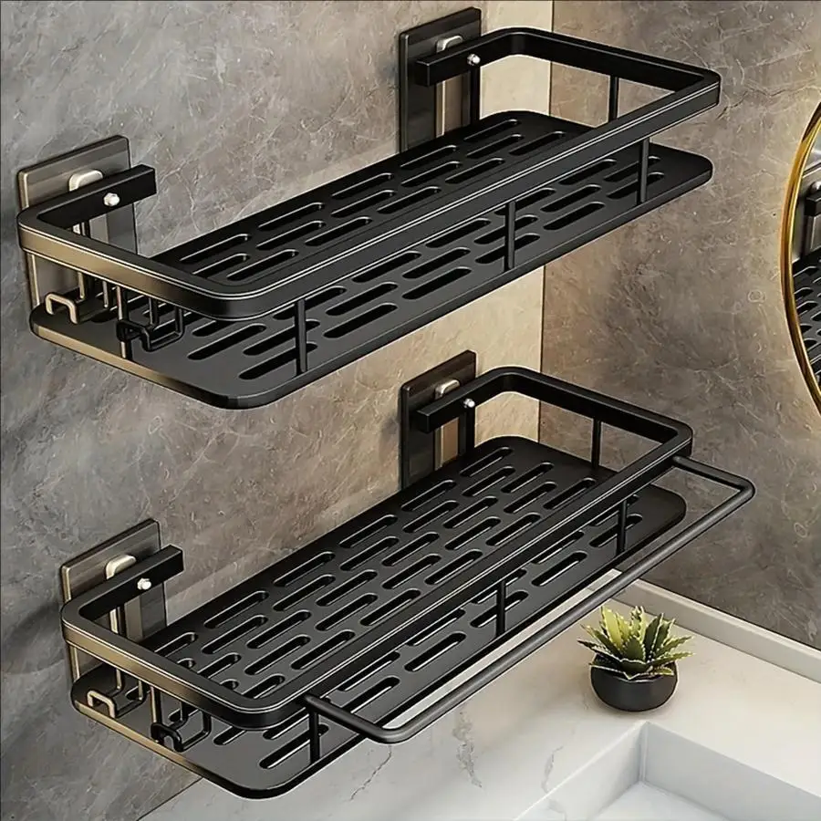 Set de 2 Estantes Organizadores de Baño Adhesivos Titanium | Coroez