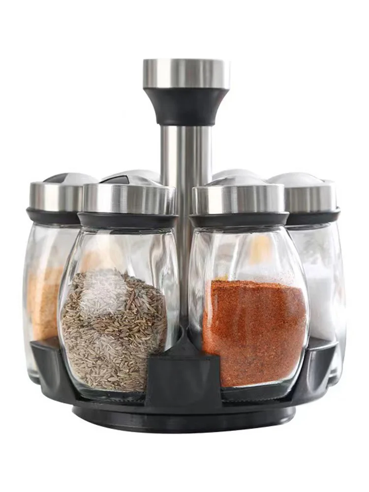 Organizador Giratorio de Especias y Condimentos de 6 Frascos de Vidrio SpiceTower | Coroez