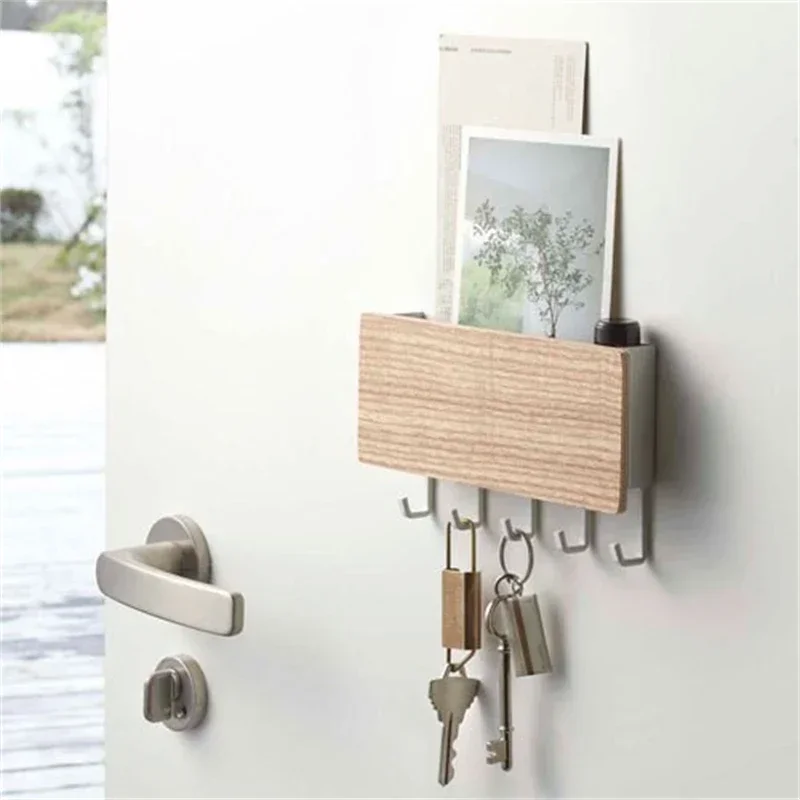 Organizador de Llaves y Correo de Pared con Ganchos KeyWood | Coroez