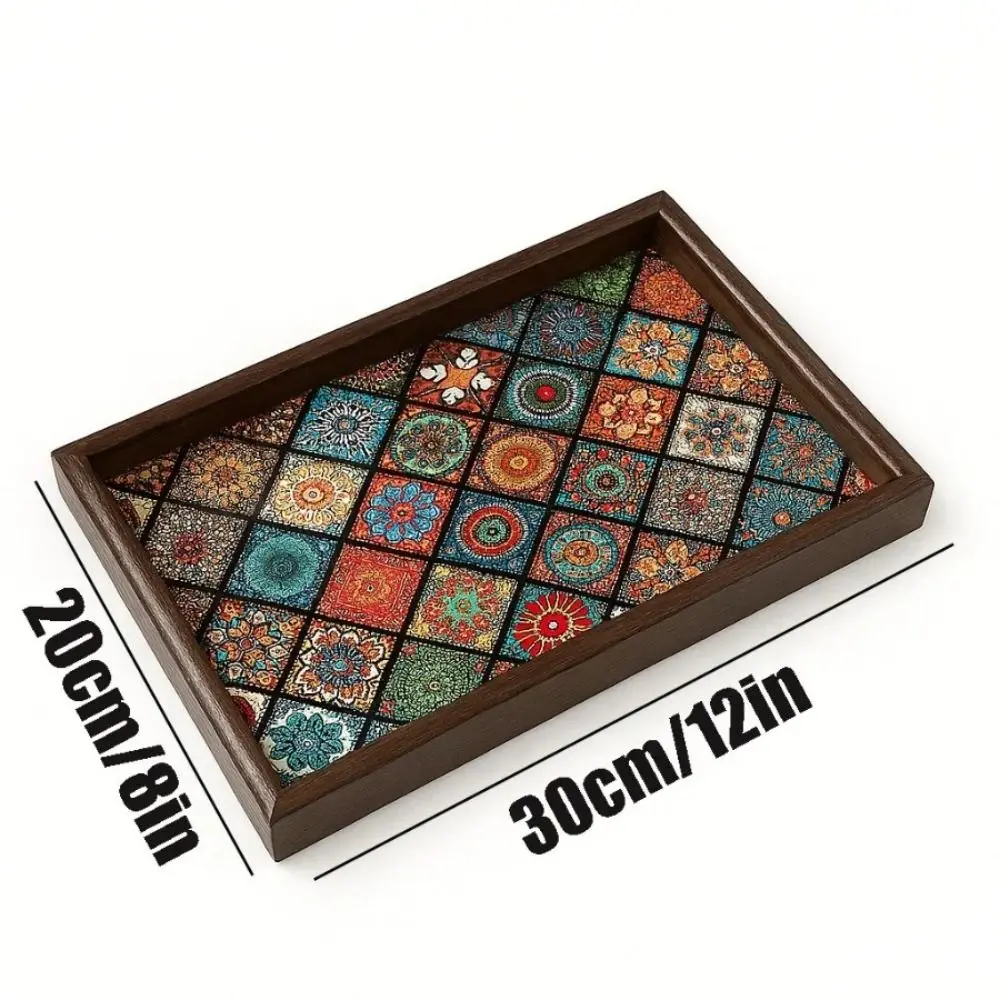 Bandeja Decorativa de Madera Estilo Bohemio con Mosaico Multicolor BohoTray | Coroez - Imagen 2