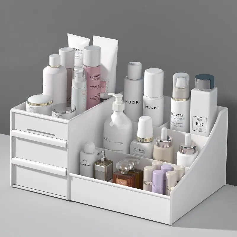 Organizador de Maquillaje y Cosméticos de Escritorio con Cajones GlowBox | Coroez
