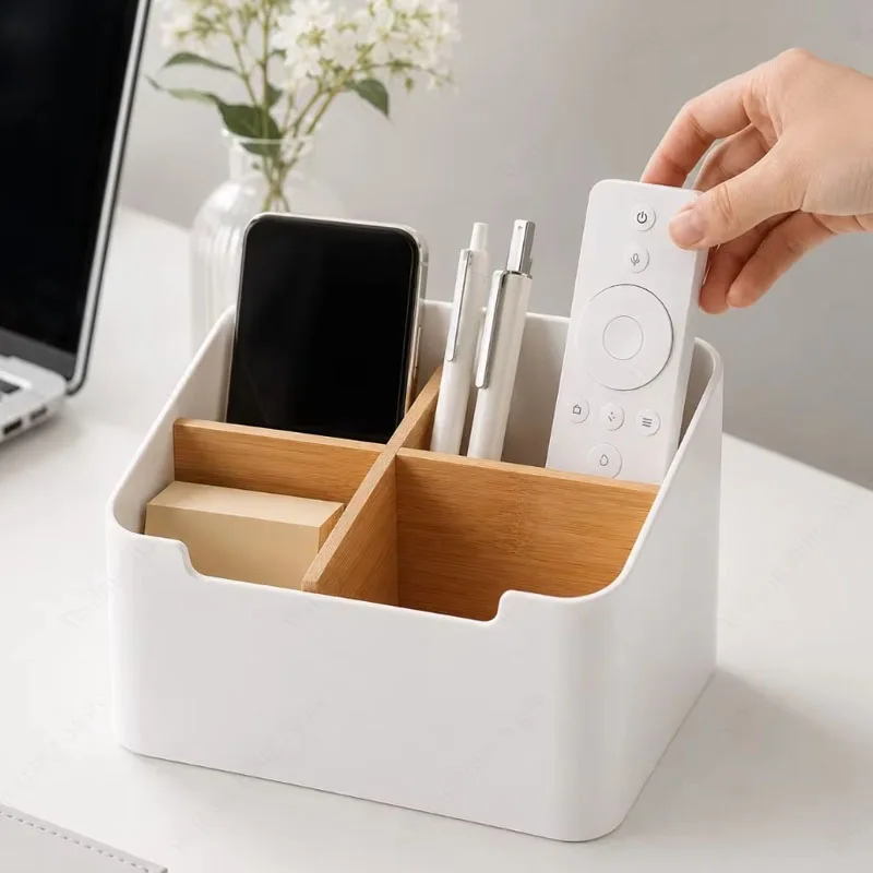 Organizador de Escritorio Multiusos con Divisores de Bambú DecoBox | Coroez