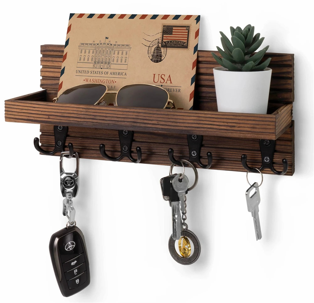 Organizador de Entrada y Portallaves de Pared en Madera KeyRack | Coroez