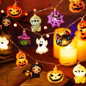 Guirnalda de Luces LED Decorativas para Halloween con Diseños de Calabazas y Fantasmas SpookyLights | Coroez
