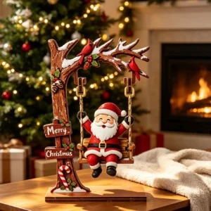 Adorno Decorativo Navideño de Madera con Personajes en Columpio XmasSwing | Coroez