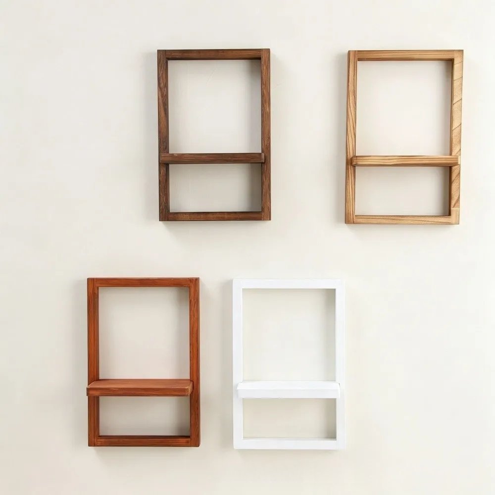 Repisa Flotante Geométrica de Pared con Marco Abierto FrameRack | Coroez